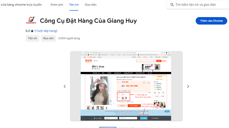 Thêm tiện ích đặt hàng Yang Ji Vina